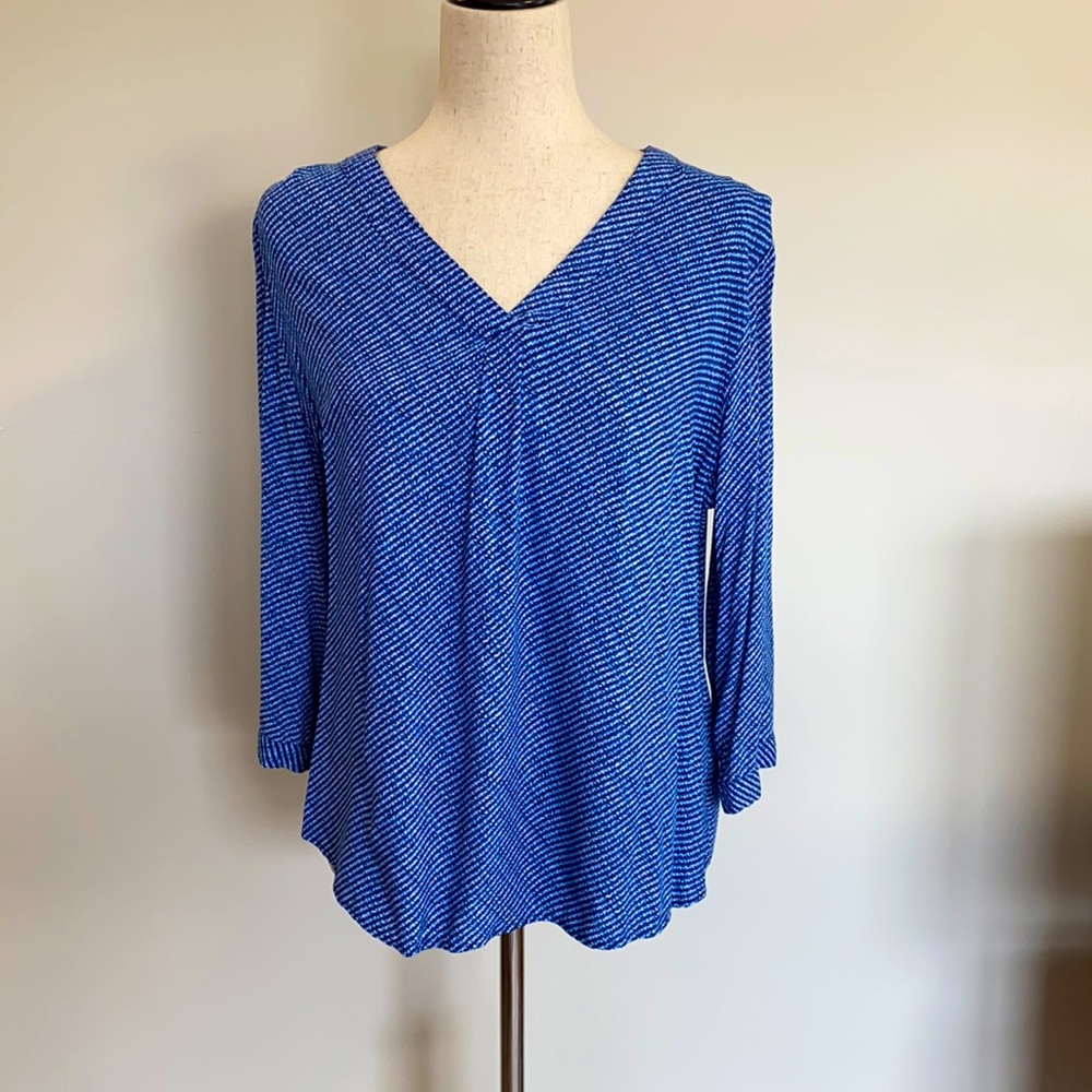 Cynthia Rowley Silky blue patterned top